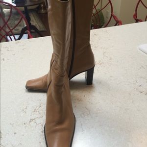 Camel Vero Cuoio Knee High Boot 8.5, Italian Made